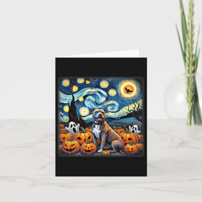 Carte Halloween de Pitbull de nuit (Devant)