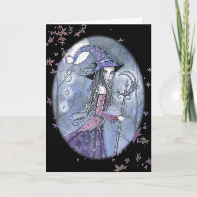 Carte Halloween de Purple Witch par Molly Harrison (Devant)