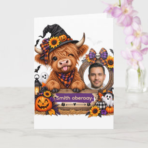 Carte Halloween de vache Highland personnalisé