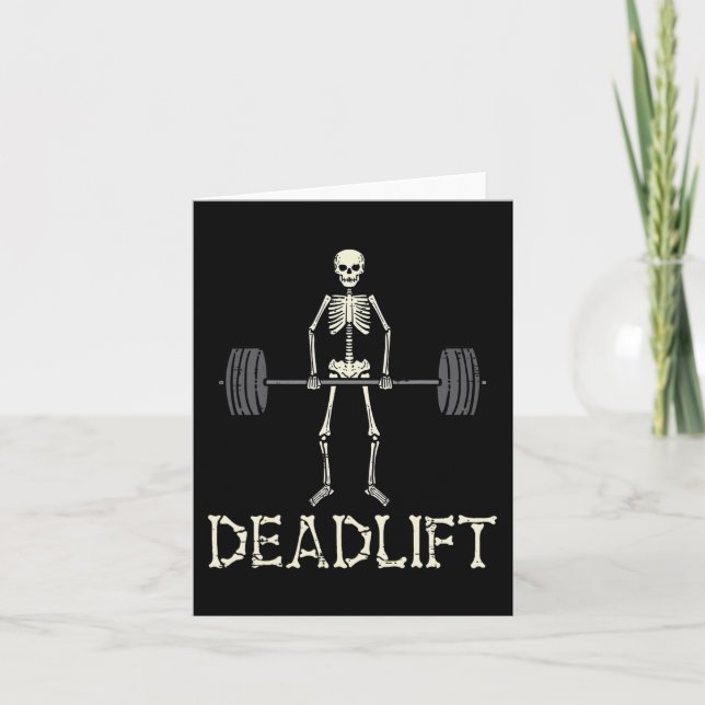 Carte Halloween Deadlift Skeleton Gym Costume Me (Devant)