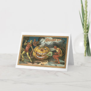 Carte Halloween démodé, diables