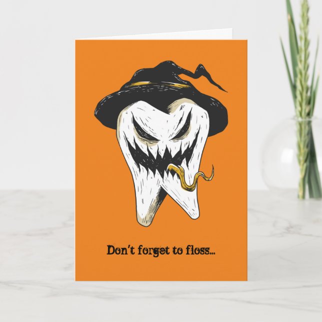 Carte Halloween dentaliste effrayant (Devant)