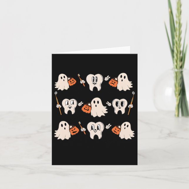 Carte Halloween Dentiste Dental Dental Teintures Ghost P (Devant)