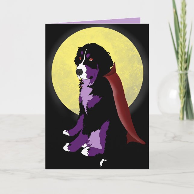 Carte Halloween Dracula Bernese Mountain Dog (Devant)