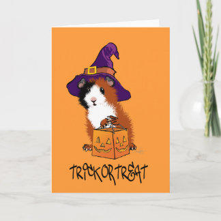 Carte Halloween du cochon de Guinée