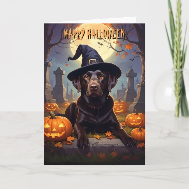 Carte Halloween du Labrador au chocolat (Devant)