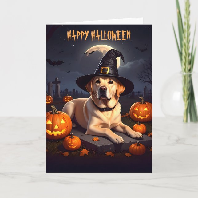 Carte Halloween du Labrador jaune (Devant)