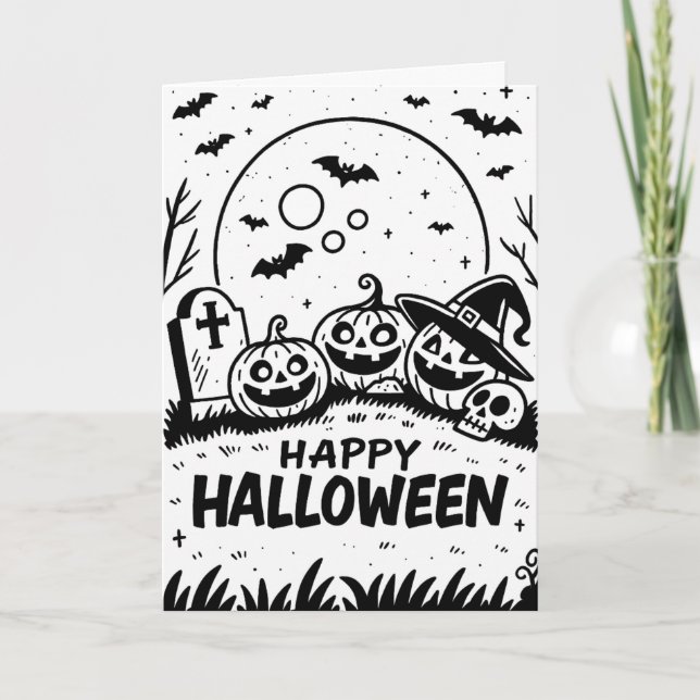 Carte Halloween effrayant (Devant)