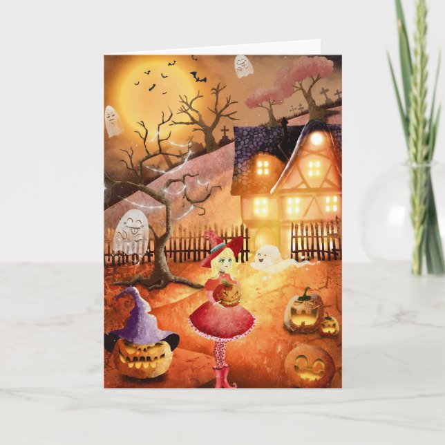 Carte Halloween effrayant (Devant)