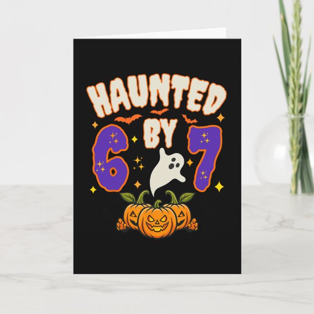 Carte Halloween effrayant 67 Numéro 67 Six Sept Meme Drô (Devant)