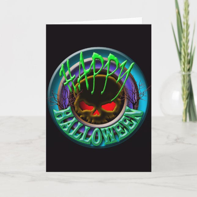 Carte Halloween Éffrayant au crâne (Devant)