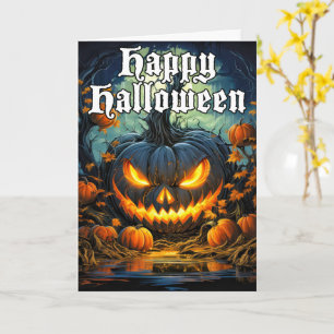 Carte Halloween éffrayant Citrouille effrayant