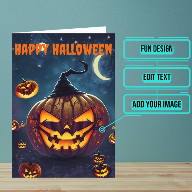 Carte Halloween effrayant Jack-o'lanterne (Send a special greeting to a friend at Halloween with this fun card.)