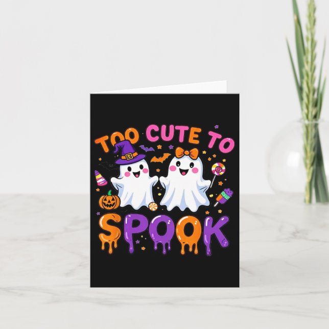 Carte Halloween Éffrayant Tee Drôle Trop Mignonne Pour P (Devant)