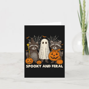 Carte Halloween éffrayante Et Férale Cute Ghost Raccoon 