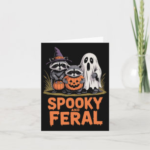 Carte Halloween éffrayante Et Férale Ghost Raccoon Oposs