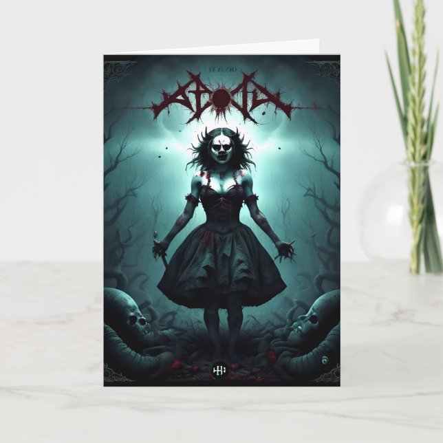 Carte Halloween effrayante femme (Devant)