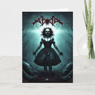 Carte Halloween effrayante femme