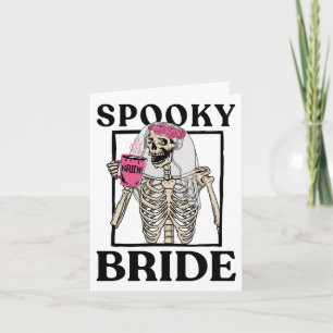 Carte Halloween Éffrayante mariée femme de ménage Skelet