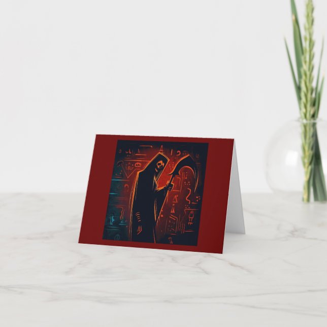 Carte Halloween égyptien Grim Reaper 2 (Devant)
