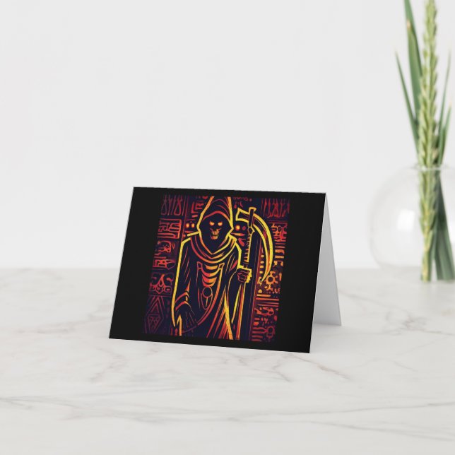 Carte Halloween égyptien Grim Reaper 3 (Devant)