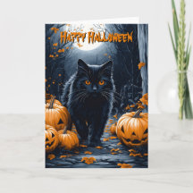 Halloween en chats noirs et forêt Citrouille