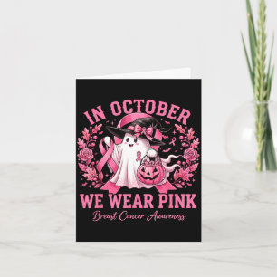Carte Halloween en octobre porte rose cancer du sein