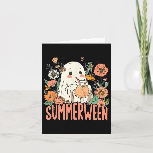Carte Halloween Fantôme d'été Retro Summerween (Devant)