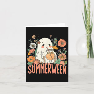 Carte Halloween Fantôme d'été Retro Summerween
