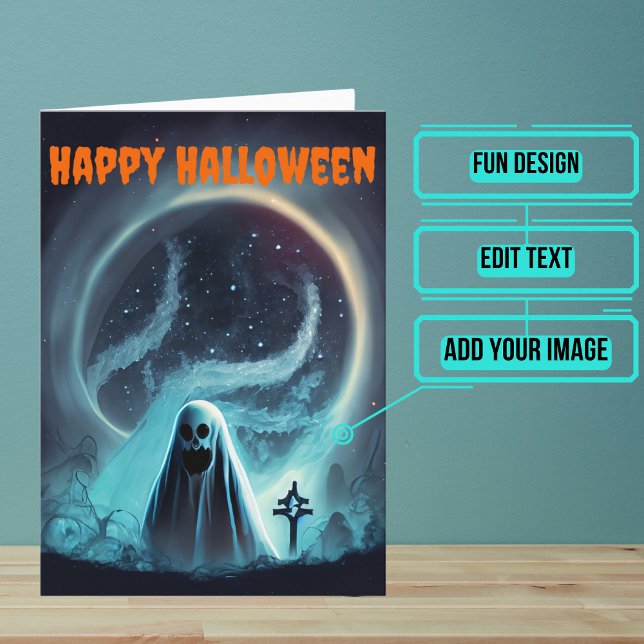 Carte Halloween fantôme effrayant (Send a special greeting to a friend at Halloween with this fun card.)