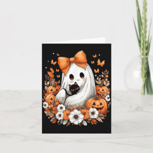 Carte Halloween Fantôme Vintage Avec Citrouille De Chat