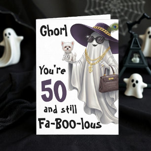Carte Halloween Fantômes Fantômes Drôle Joyeux 50e anniv