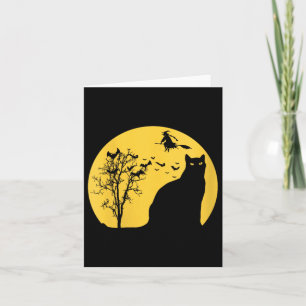 Carte Halloween Femme avec V-Neck Candy Black Cat
