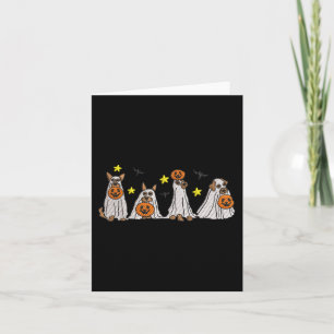 Carte Halloween Femmes Ghost Chien Broderie Effet Concep