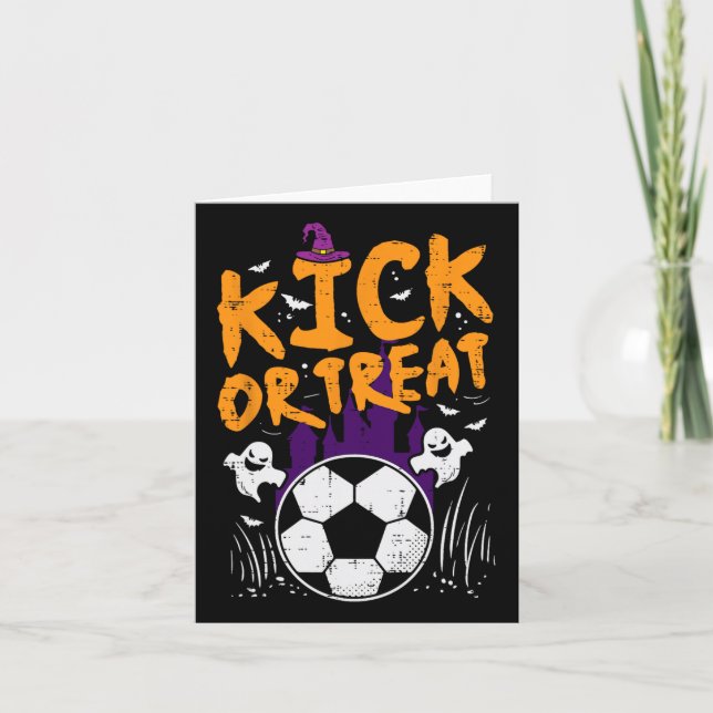 Carte Halloween Football Kick Ou Treat Football Costume  (Devant)