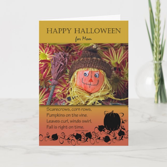 Carte Halloween for Maman, Scarecrow et Poem (Devant)