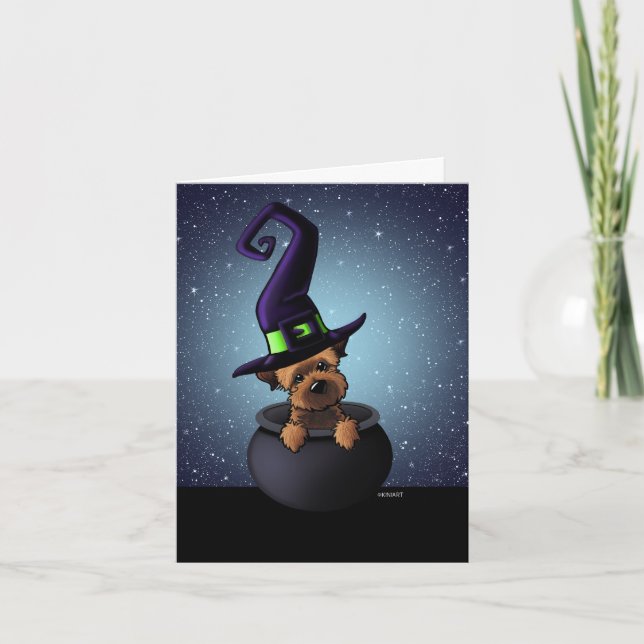 Carte Halloween frontière Terrier (Devant)
