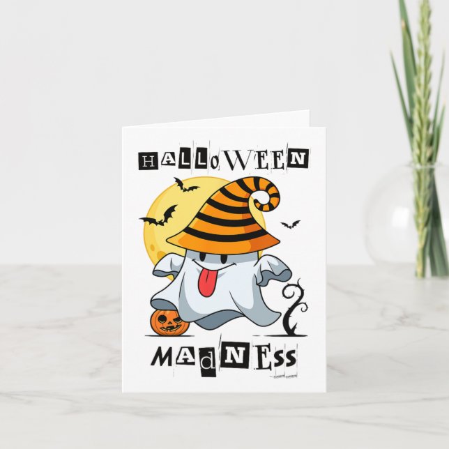 Carte Halloween Ghost Citrouille S Pour Hommes (Devant)