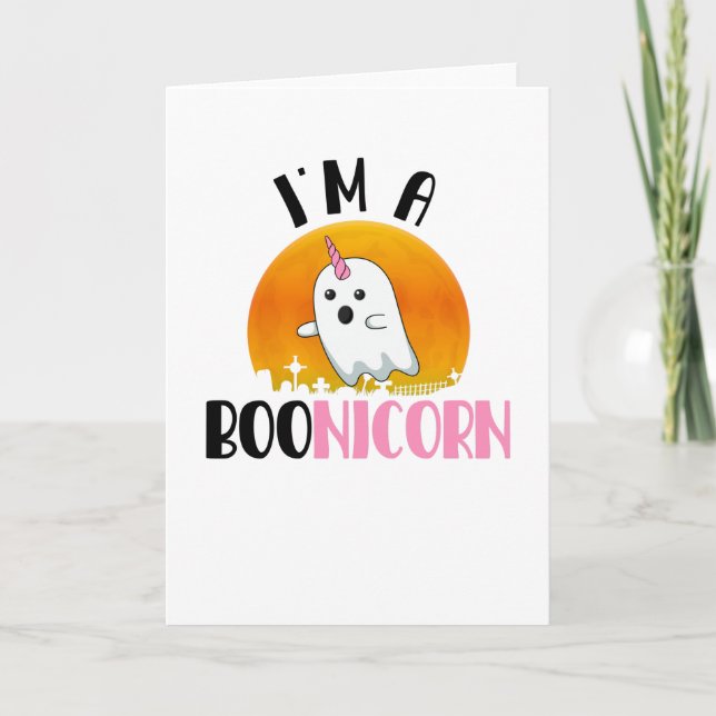 Carte Halloween Ghost Spirit Boonicorn Unicorn (Devant)