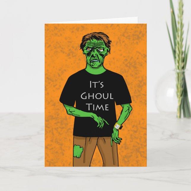 Carte Halloween Ghoul Time, Zombie Watch (Devant)