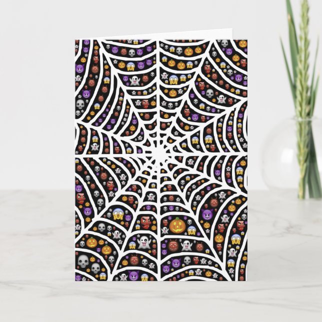 Carte Halloween Ghouls & Goblins dans un Spiderweb (Devant)