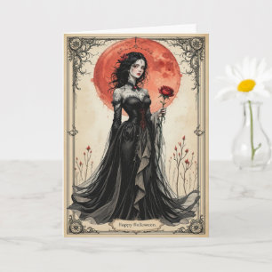 Carte Halloween Glamour gothique Élégance Enchantress fo