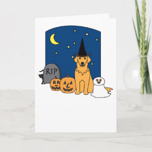 Carte Halloween Golden Retriever