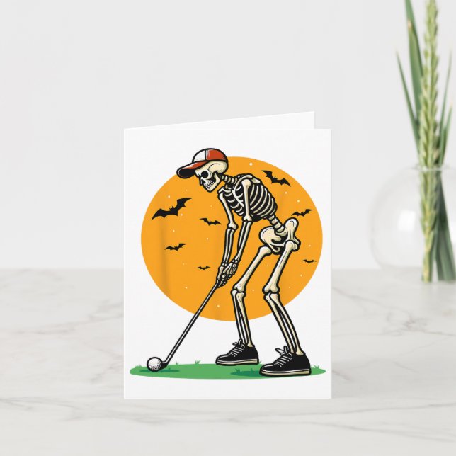 Carte Halloween Golf Skeleton Golfer Funny Halloween Gol (Devant)
