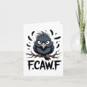 Carte Halloween gothique de la lune F-caw-f Raven, Noir