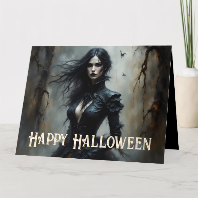 Carte Halloween gothique Nuit de Mystère (Devant)