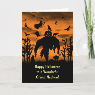 Carte Halloween Grande ou Grand Nephew Scarecrow sorcièr
