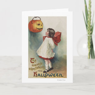Carte Halloween GreetingGirl en rouge et blanc