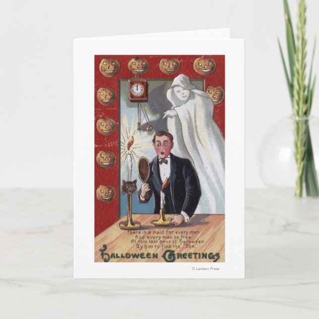 Carte Halloween GreetingMan et fantôme (Devant)