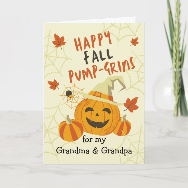 Carte Halloween Grin pour grands-parents Jack o' Lantern (Devant)